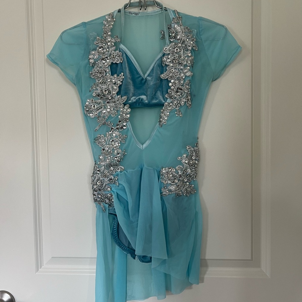 Light blue one piece dance costume